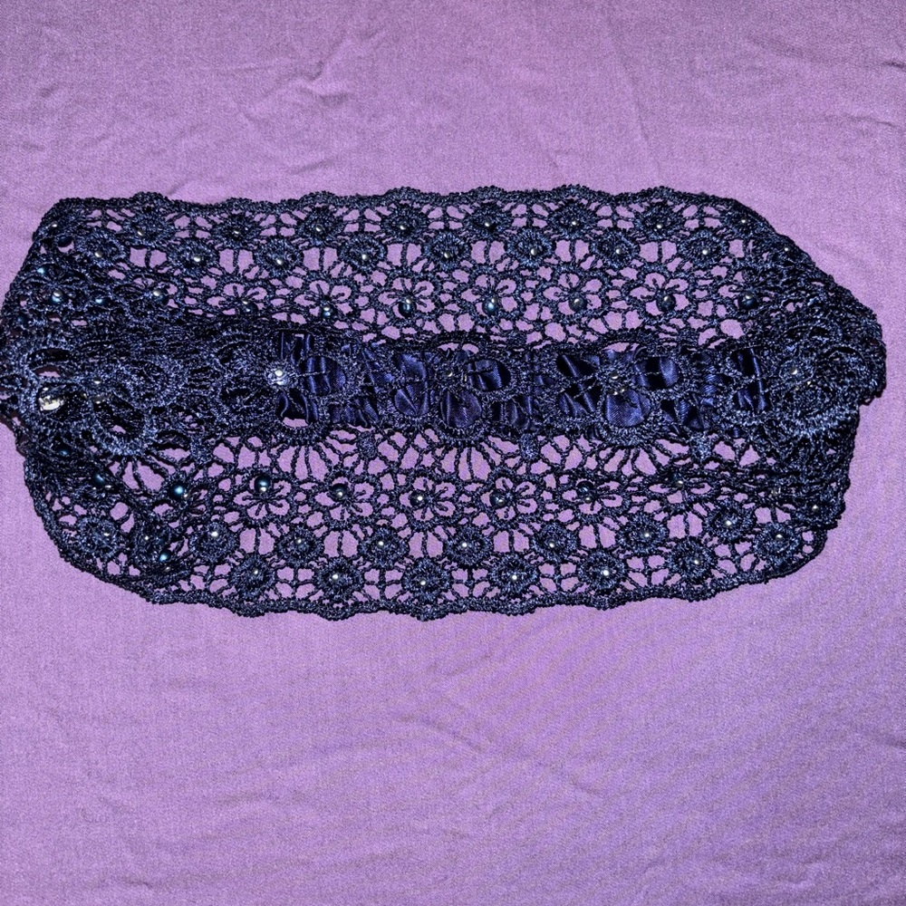 Blue lace floral Head Band